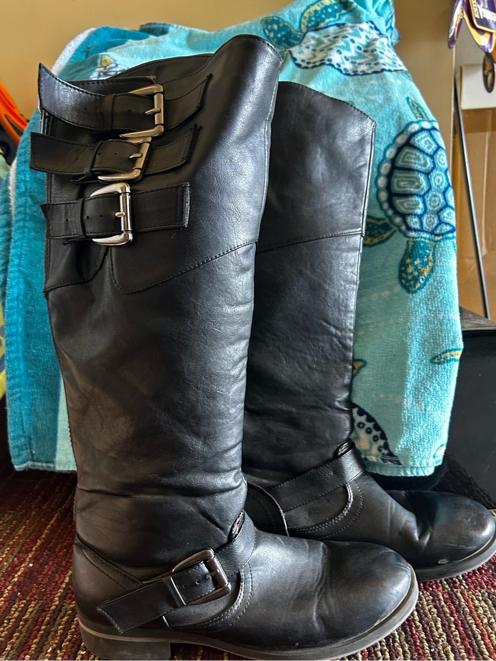 Black Steve Madden “Lundunn” Knee High Rider Boots